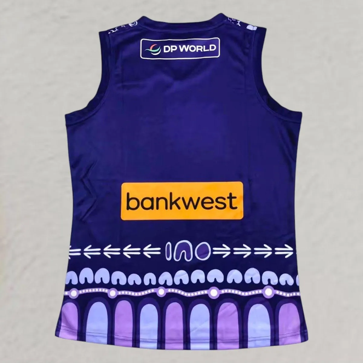 Fremantle Dockers Indigenous AFL Jersey in purple, white view 2