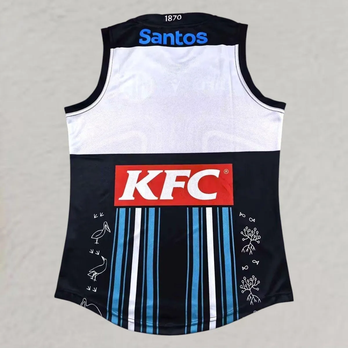 Port Adelaide Indigenous AFL Jersey in black, multi view 2