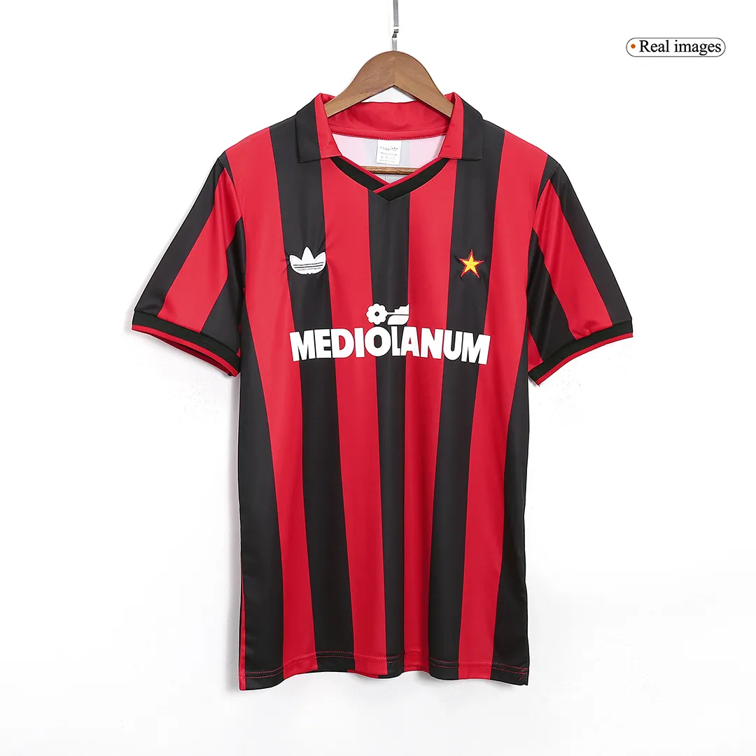 AC Milan 1990-91 Home Shirt in red, black view 2