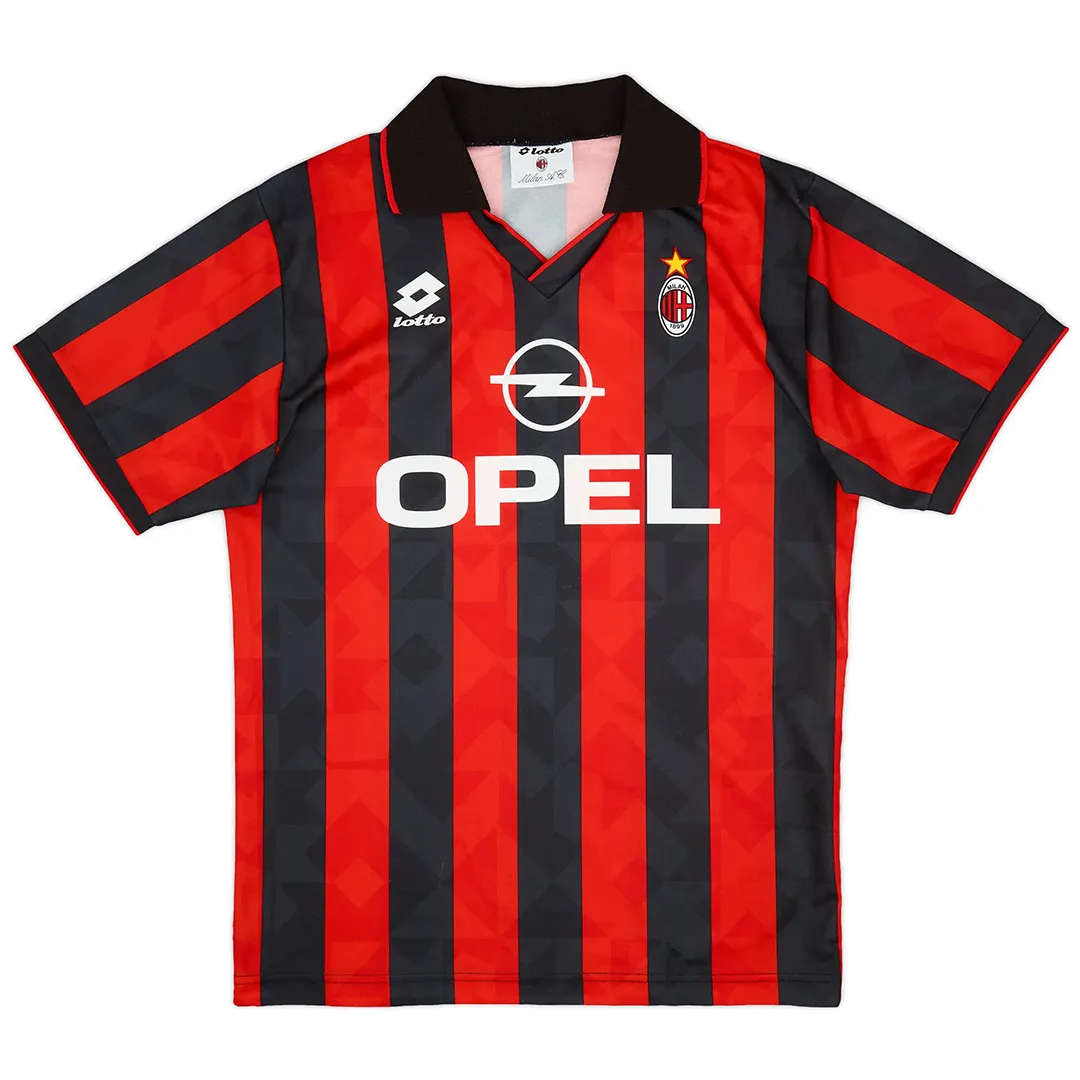 AC Milan 1995-96 Home Shirt in red, black