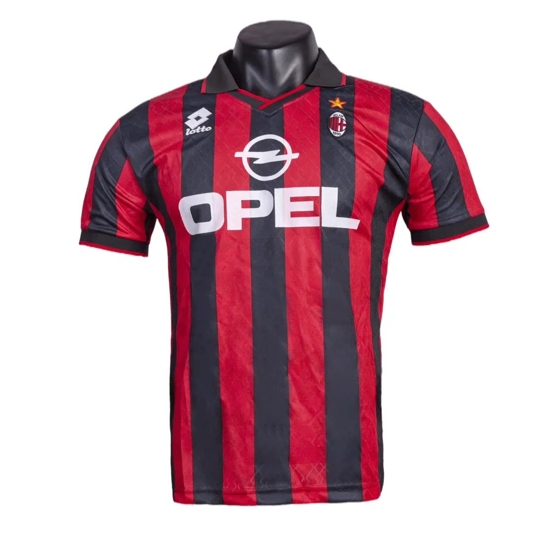 AC Milan 1995-96 Home Shirt in red, black view 2