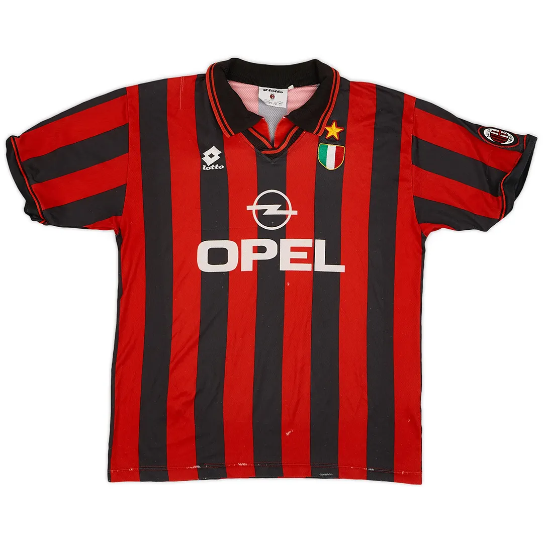 AC Milan 1996-97 Home Shirt in red, black