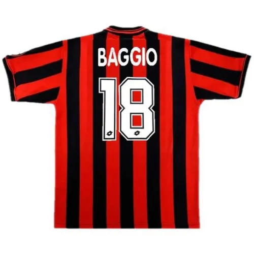 AC Milan 1996-97 Home Shirt – Baggio 18 in red, black
