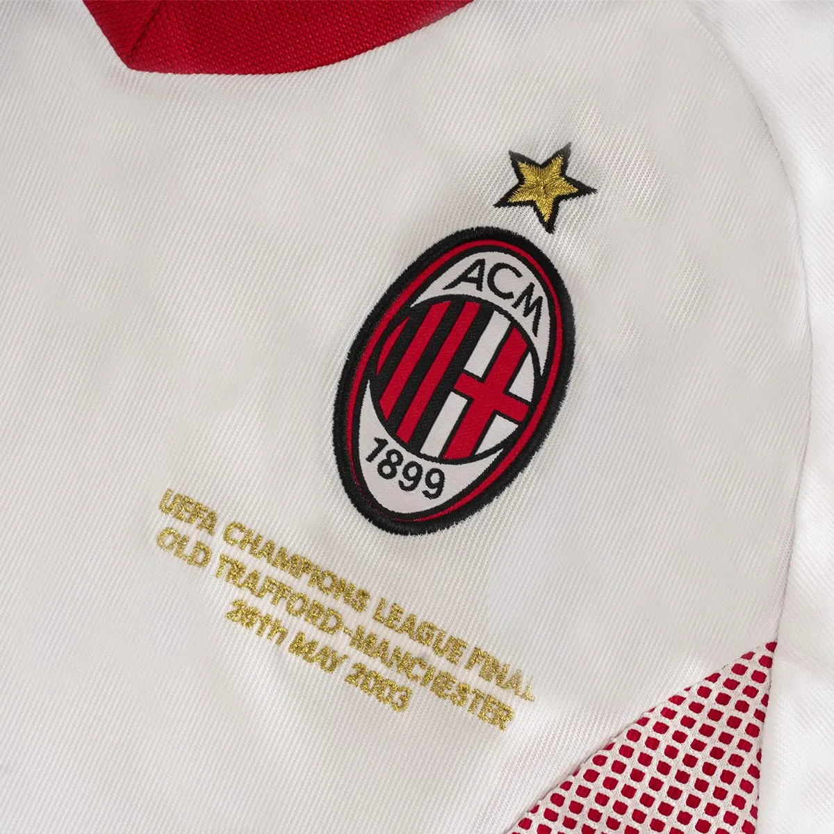 AC Milan 2003 Champions League Final Away Shirt in white, red view 3