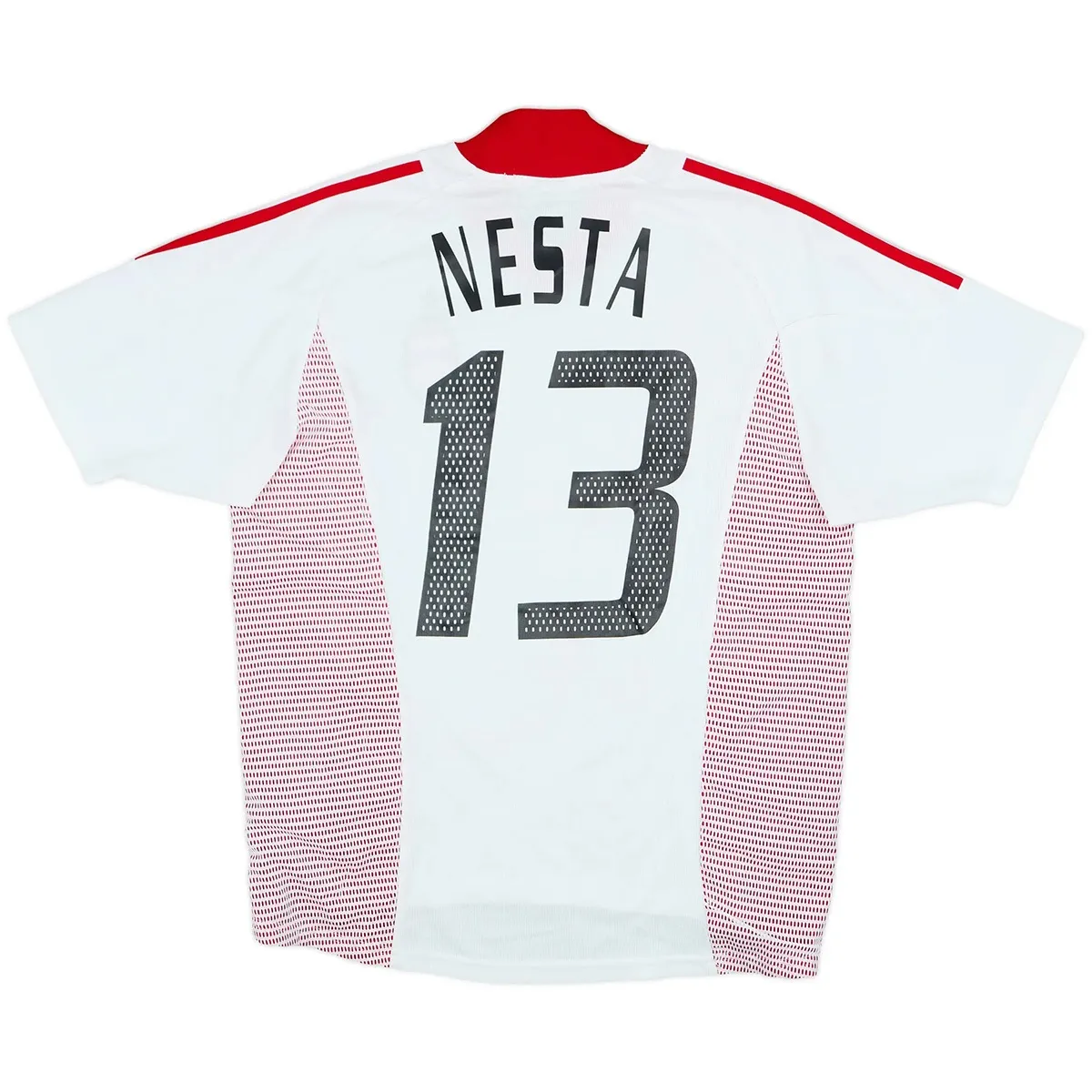 AC Milan 2003 Champions League Final Away Shirt – Nesta 13 in white, red