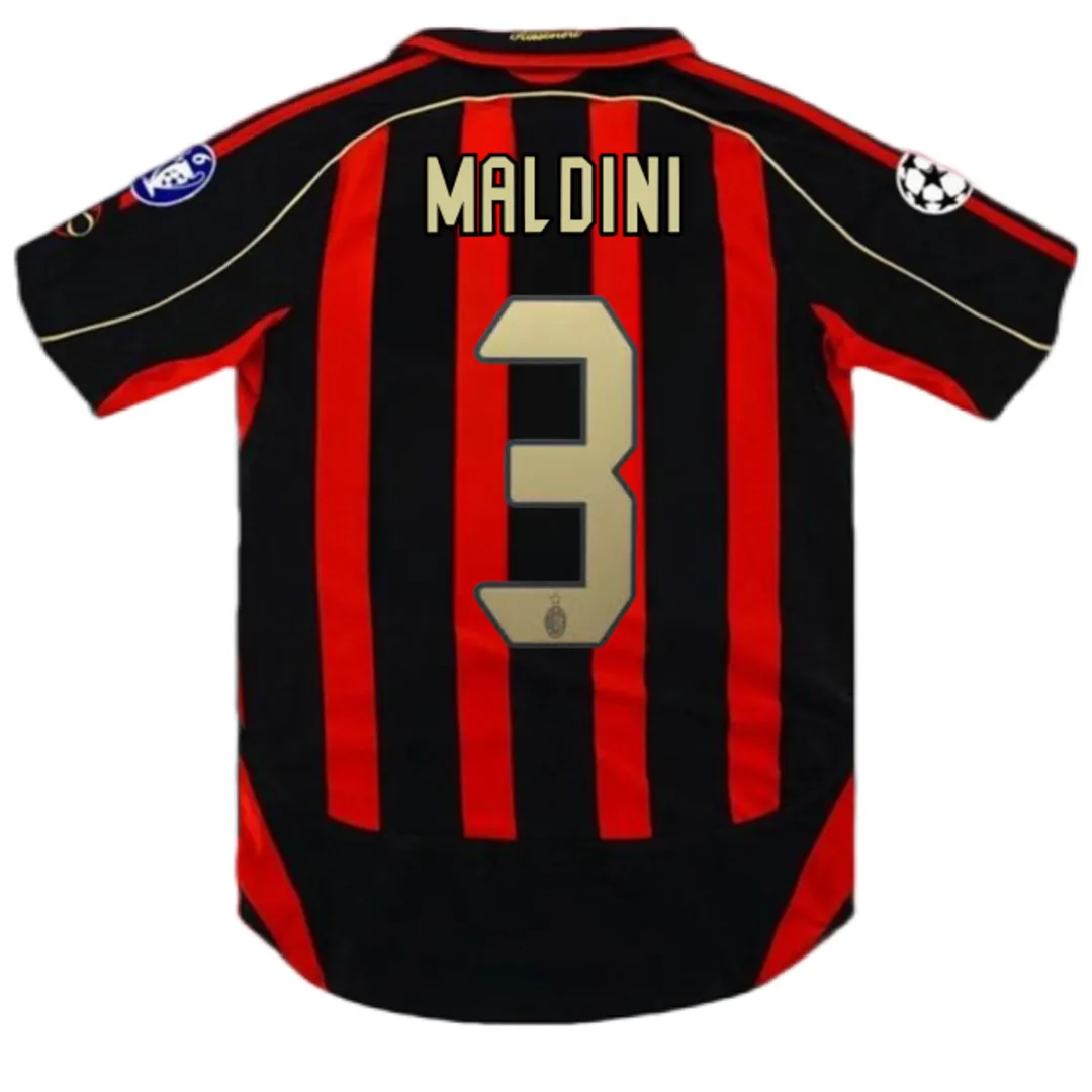 Paolo Maldini retro shirt, name and number on the back