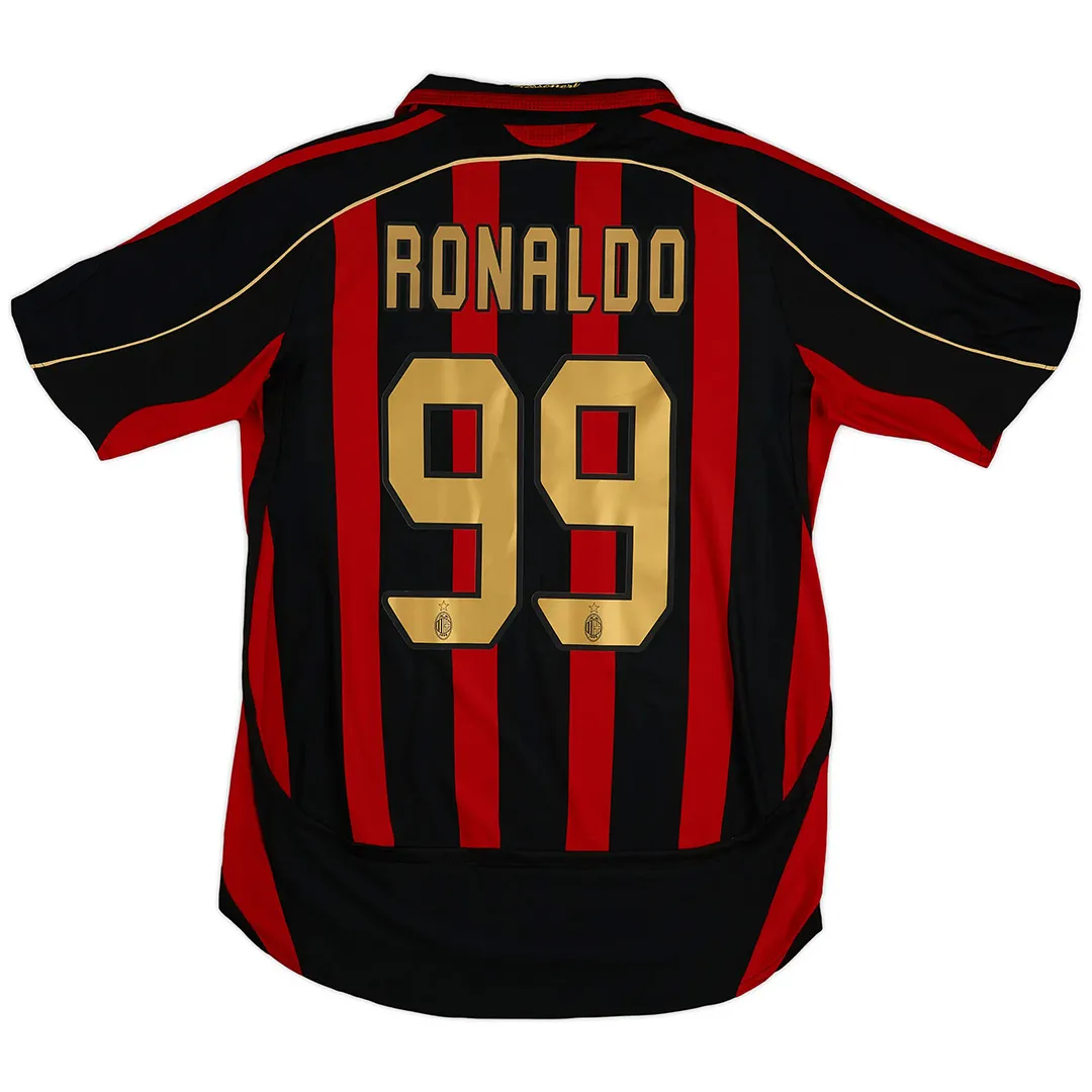 AC Milan 2006-07 Home Shirt – Ronaldo 99 in red, black