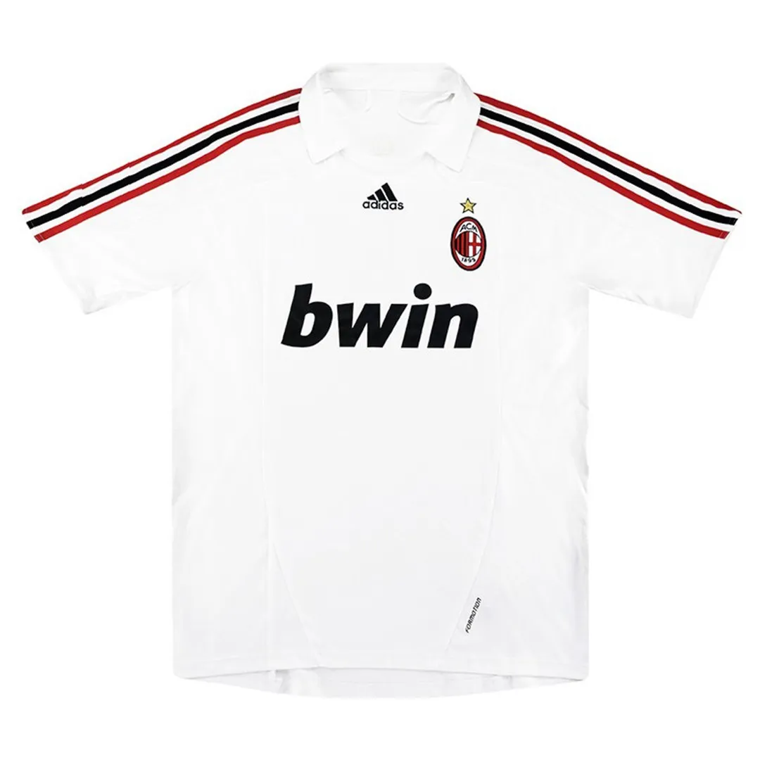 AC Milan 2007-08 Away Shirt in white, red, black