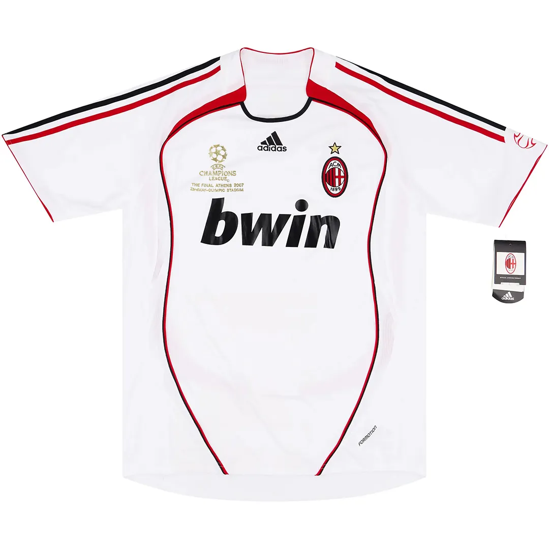 AC Milan 2007 Champions League Final Away Shirt in white, red