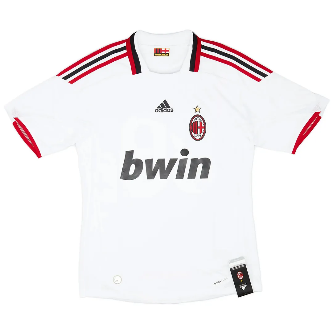 AC Milan 2009-10 Away Shirt – Ronaldinho 80 in white, red, black view 2