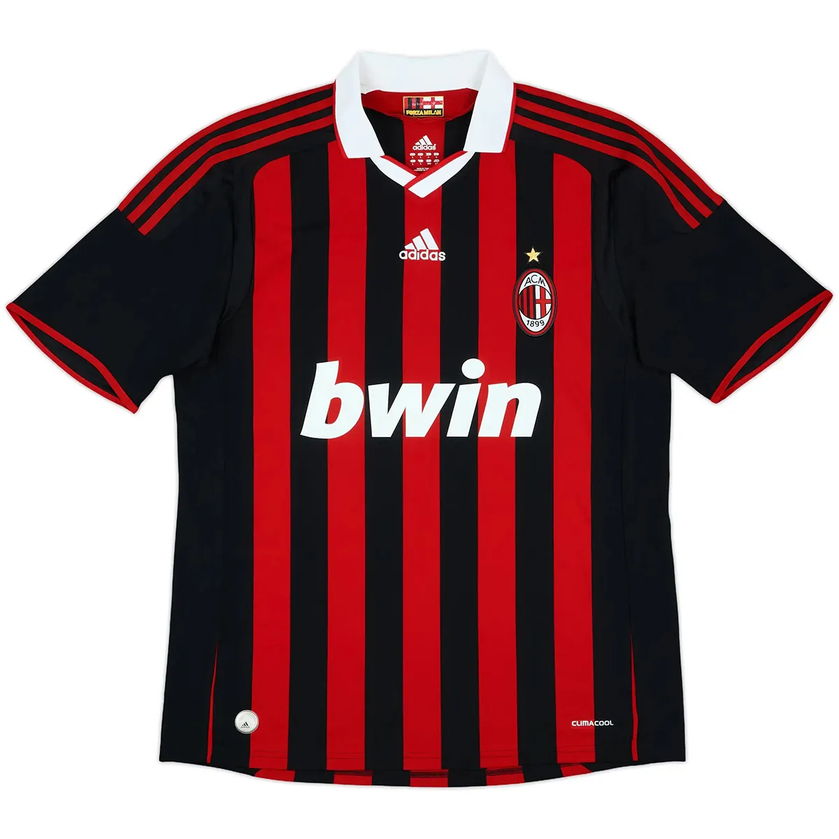 AC Milan 2009-10 Home Shirt in red, black, white