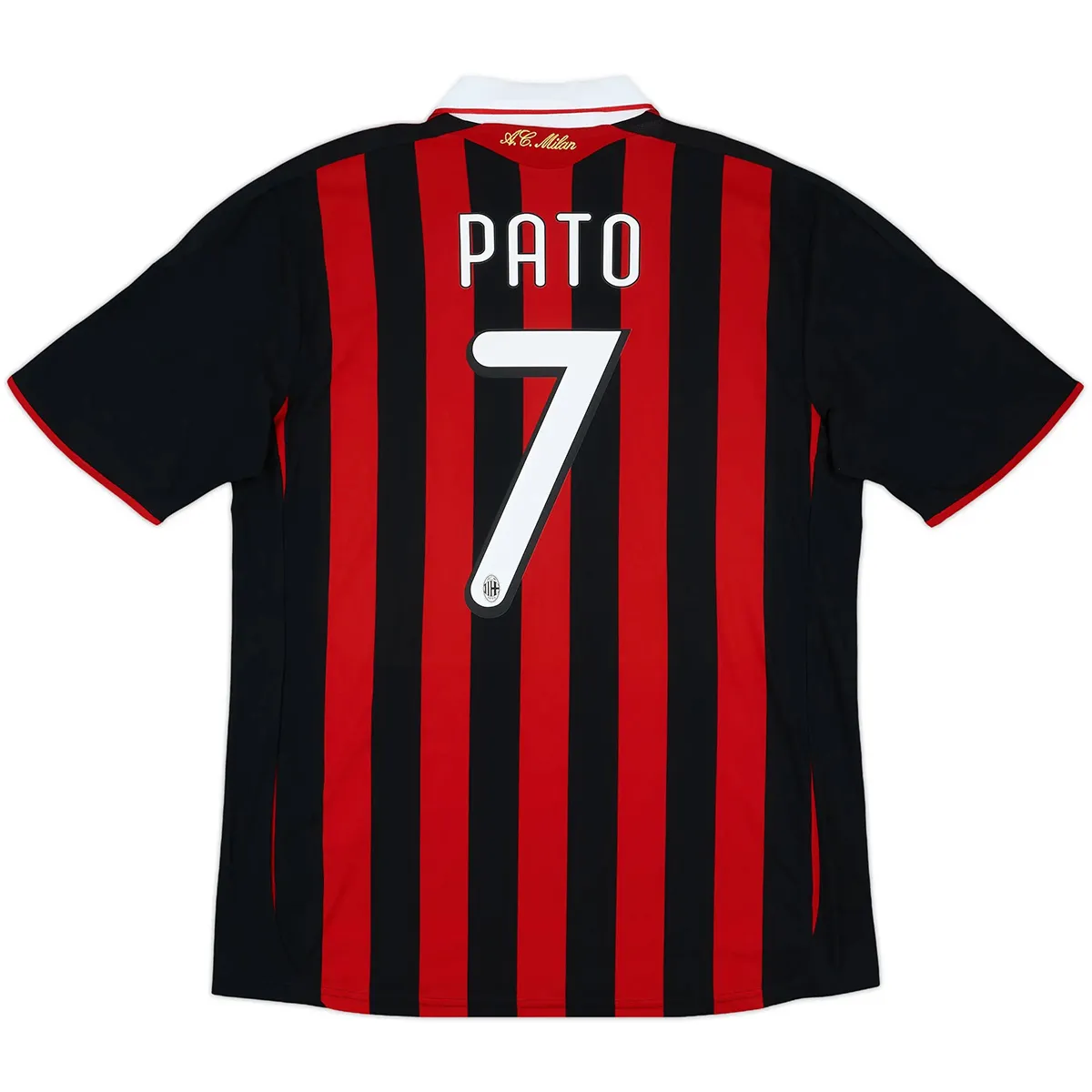 AC Milan 2009-10 Home Shirt – Pato 7 in red, black, white