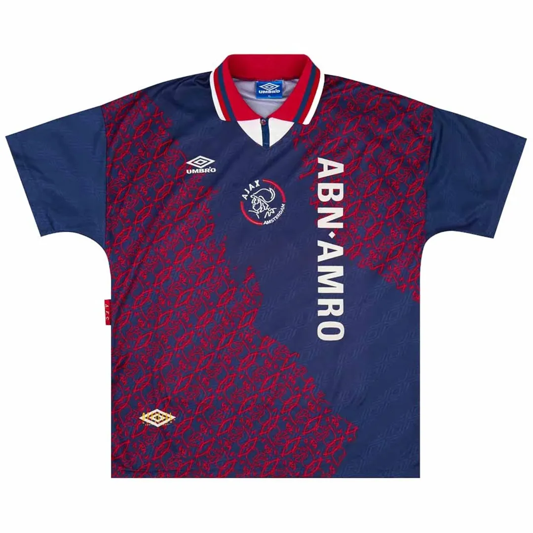 Ajax 1994-95 Away Shirt in navy, red
