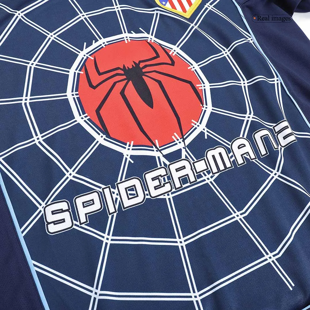 Atlético Madrid 2004-05 Spider-Man Away Shirt – Torres 9 in navy, red, light blue view 6