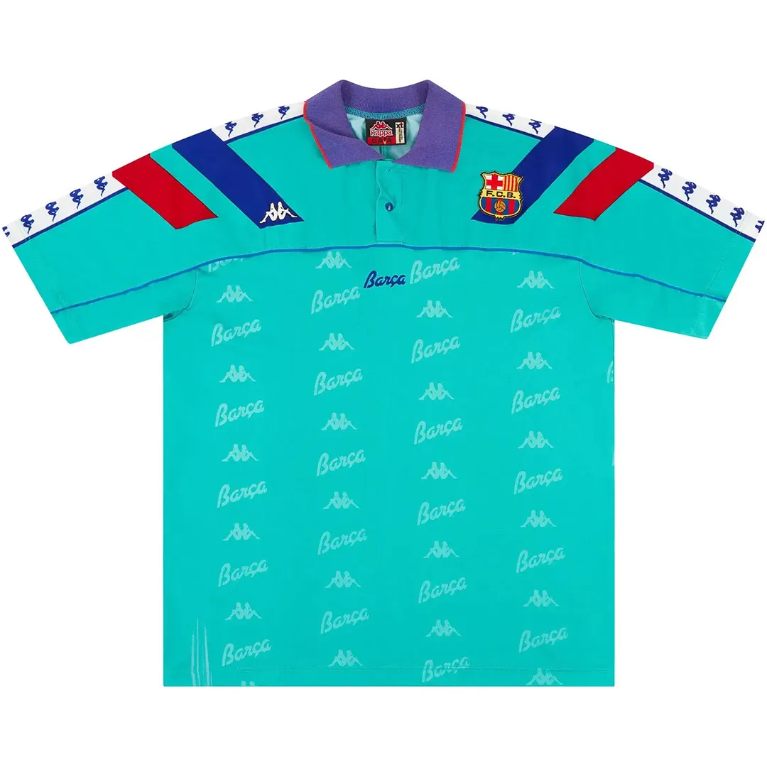 Barcelona 1992-95 Away Shirt in teal, blue, red view 3