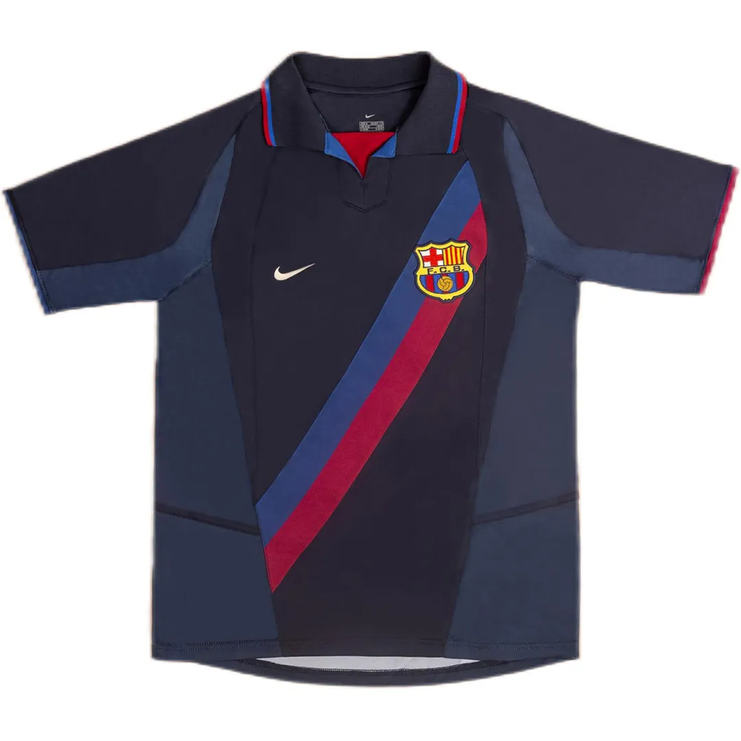 Barcelona 2002-03 Third Shirt in navy, blue, red