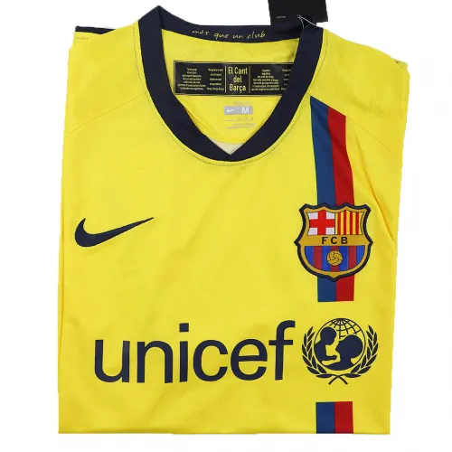 Barcelona 2008-09 Away Shirt in yellow, red, blue view 3