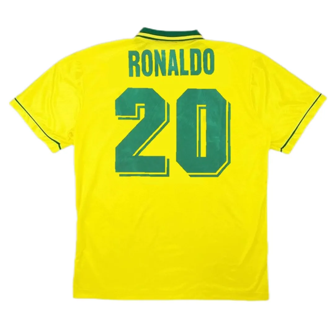 Brazil 1994 World Cup Home Shirt – Ronaldo 20 in yellow, green