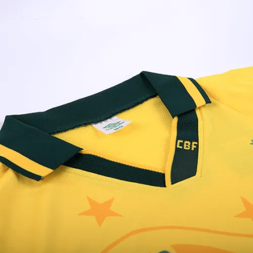 Brazil 1994 World Cup Home Shirt – Ronaldo 20 in yellow, green view 5