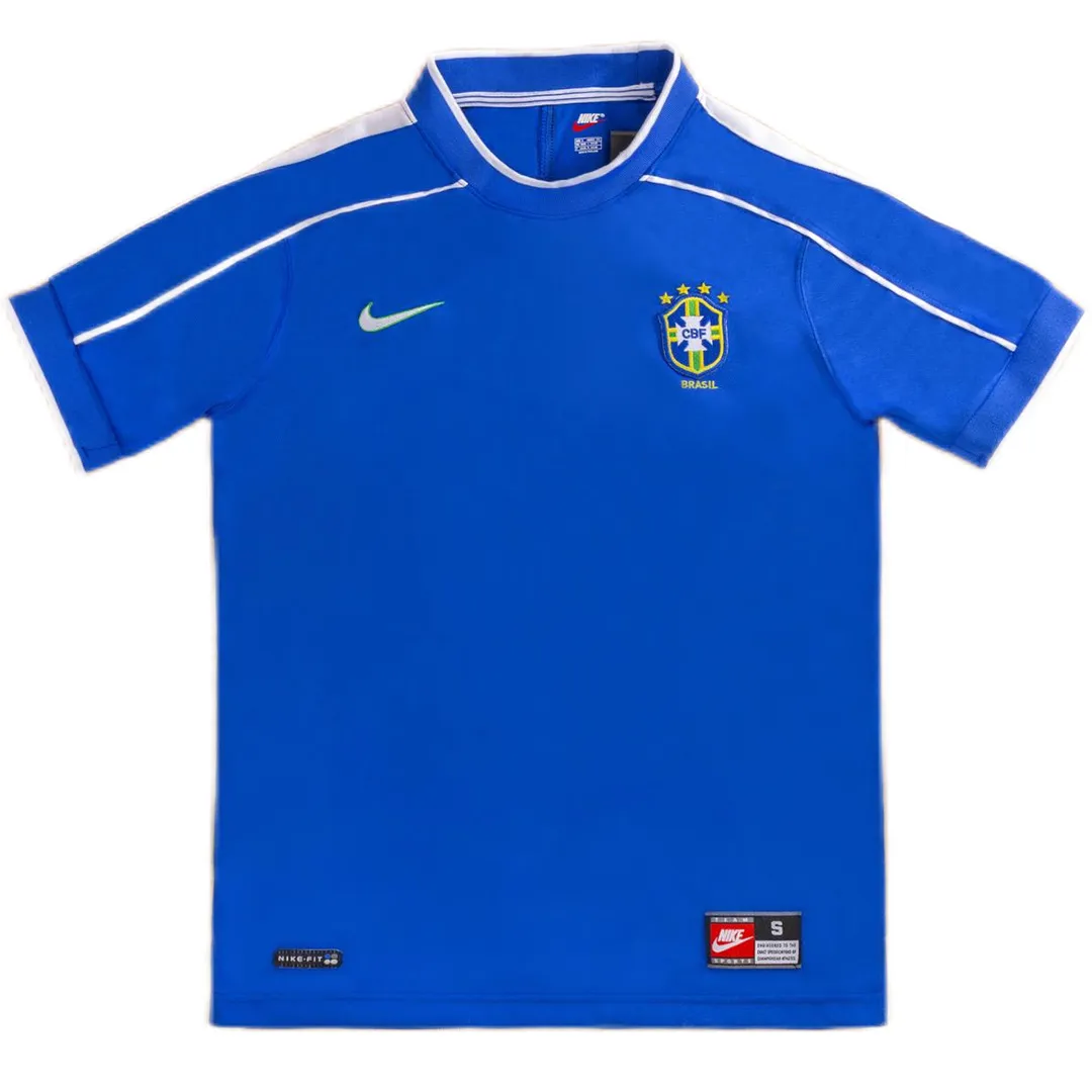 Brazil 1998 World Cup Away Shirt – Ronaldo 9 in blue, white view 3