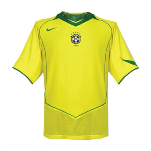 Brazil 2004 Home Shirt – Ronaldo 9 in yellow, green view 3
