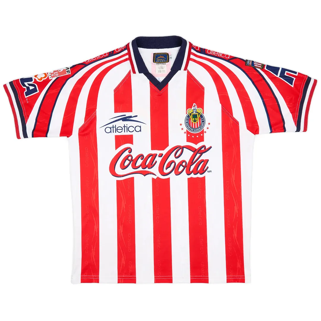 Chivas 1998-99 Home Shirt in red, white, navy