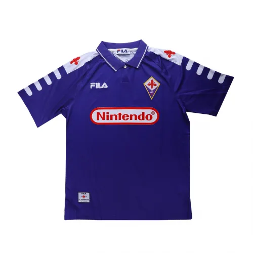 Fiorentina 1998-99 Home Shirt in purple, white view 3