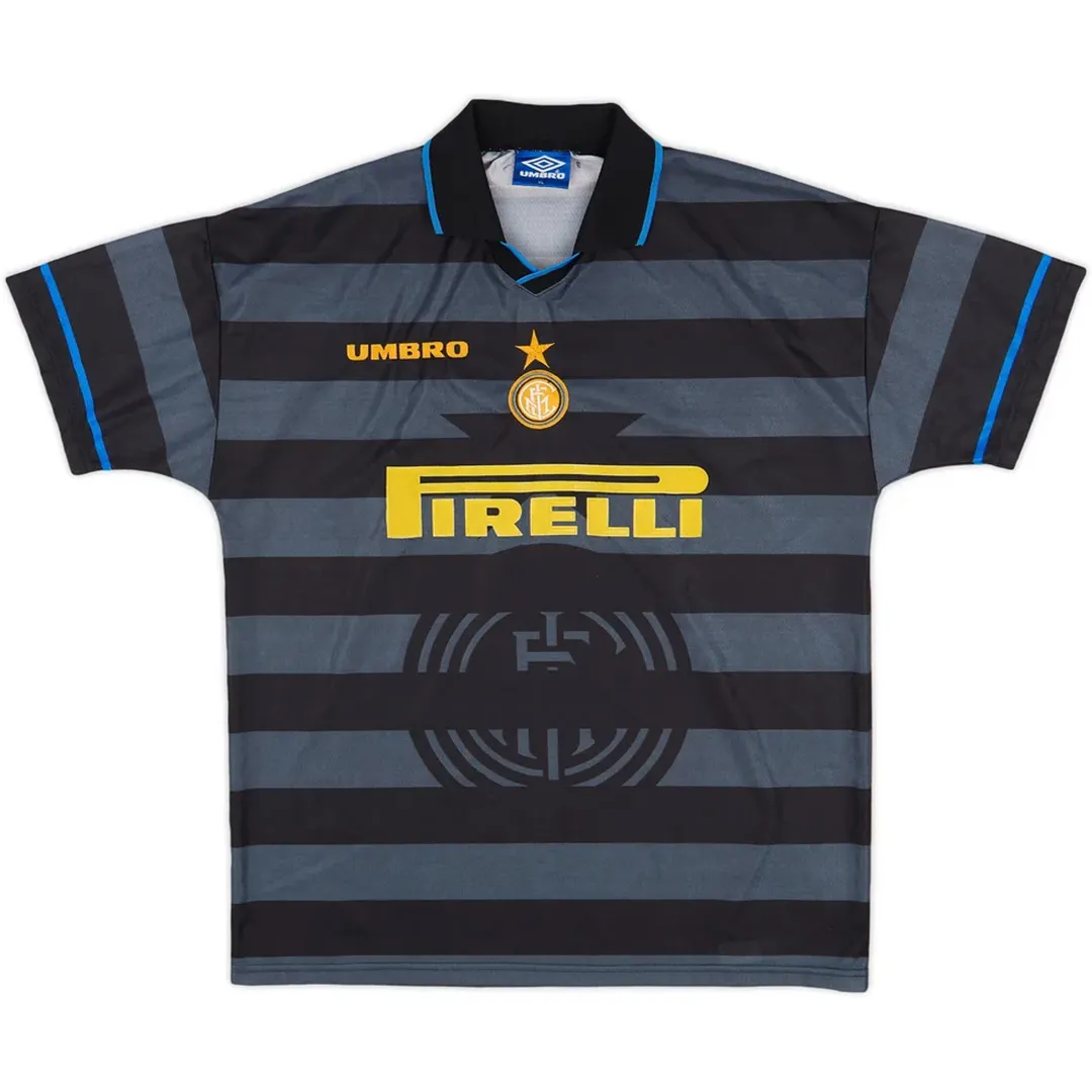 Inter Milan 1997-98 UEFA Cup Away Shirt in black, grey