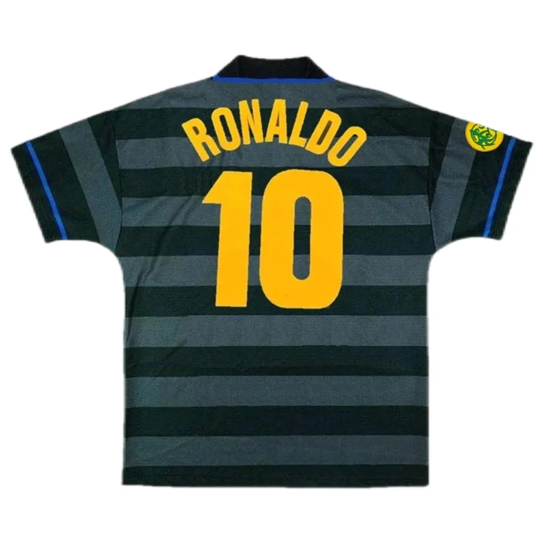 Inter Milan 1997-98 UEFA Cup Away Shirt – Ronaldo 10 in black, grey