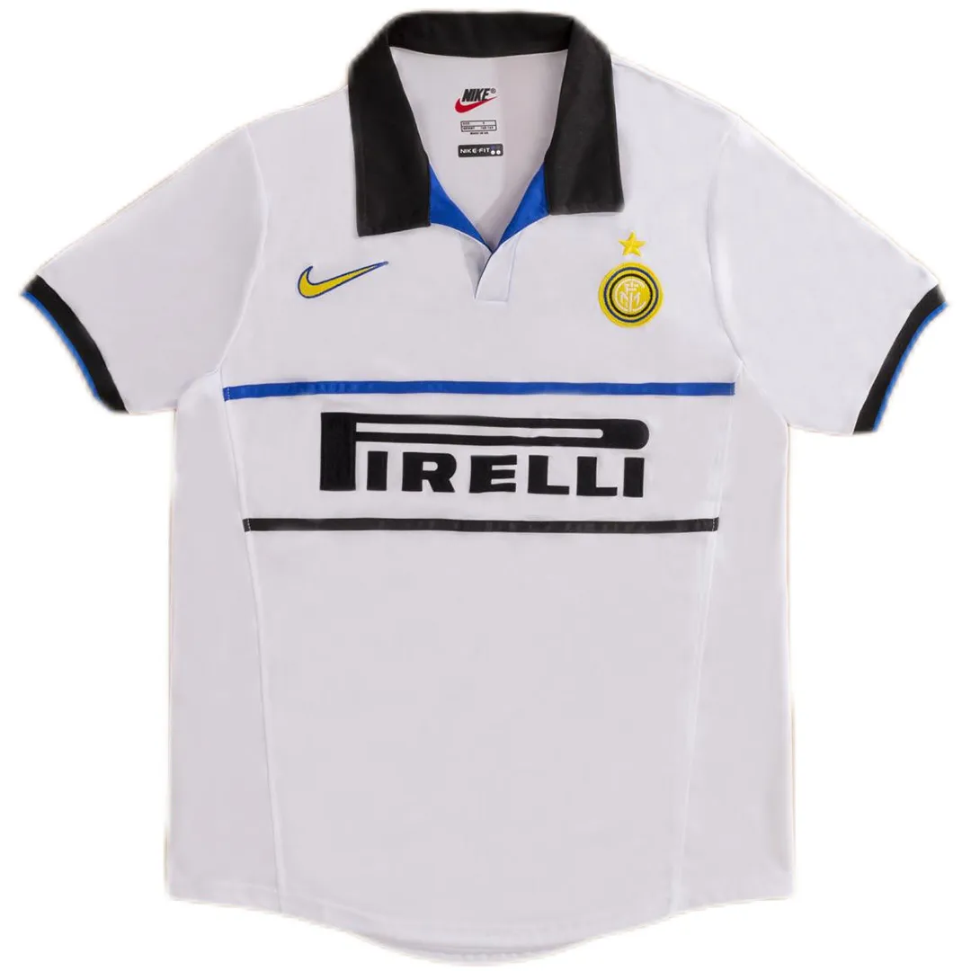 Inter Milan 1998-99 Away Shirt in white, black, blue