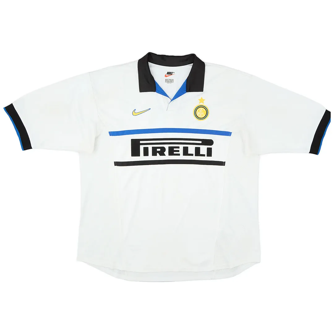 Inter Milan 1998-99 Away Shirt – Ronaldo 9 in white, black, blue view 2
