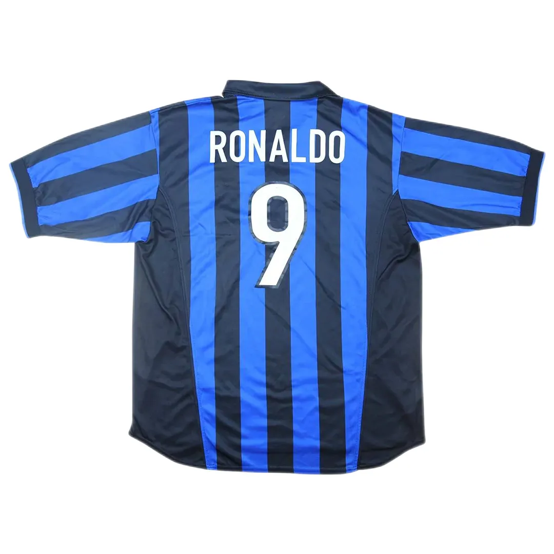 Inter Milan 1998-99 Home Shirt – Ronaldo 9 in blue, black