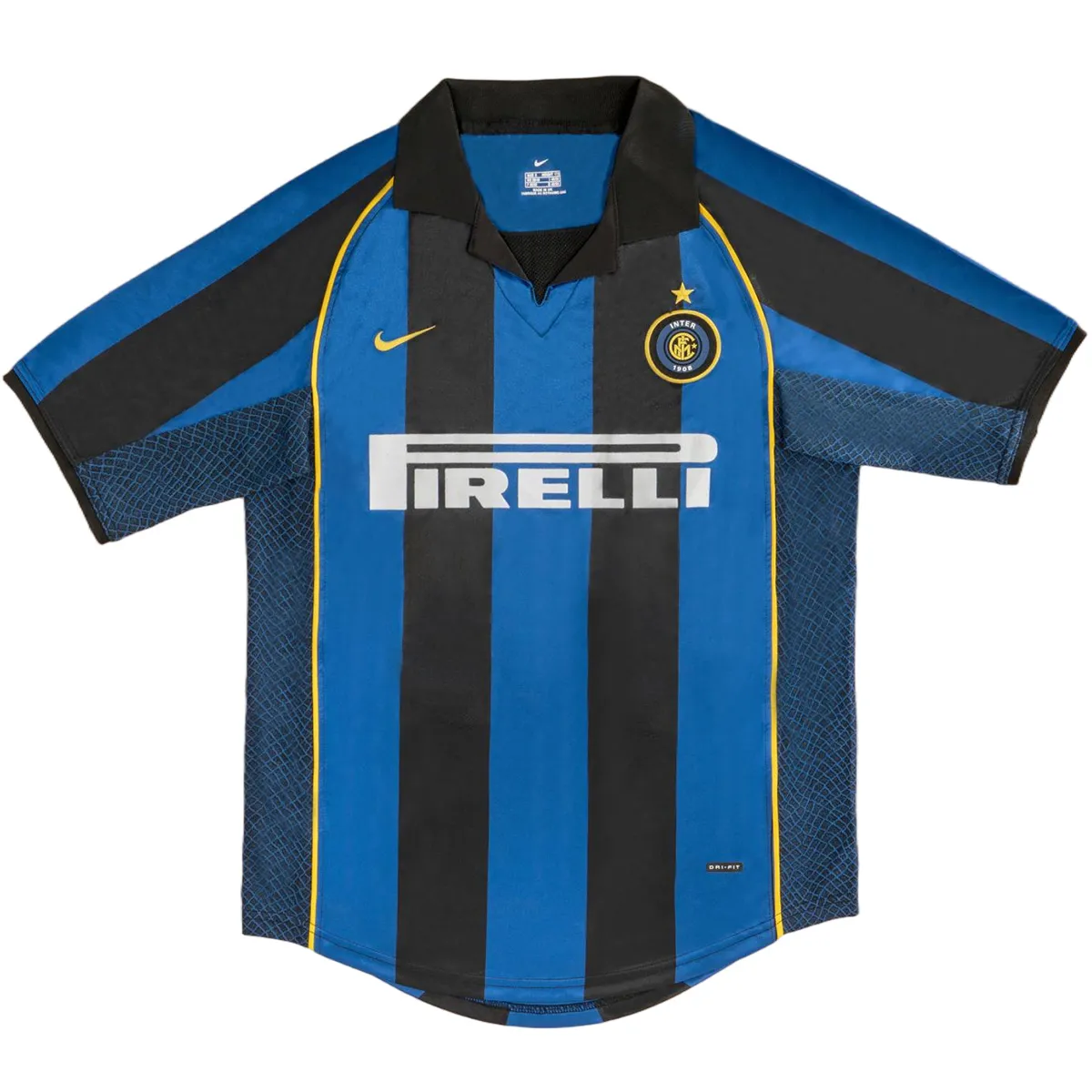 Inter Milan 2001-02 Home Shirt – Ronaldo 9 in blue, black, gold view 3