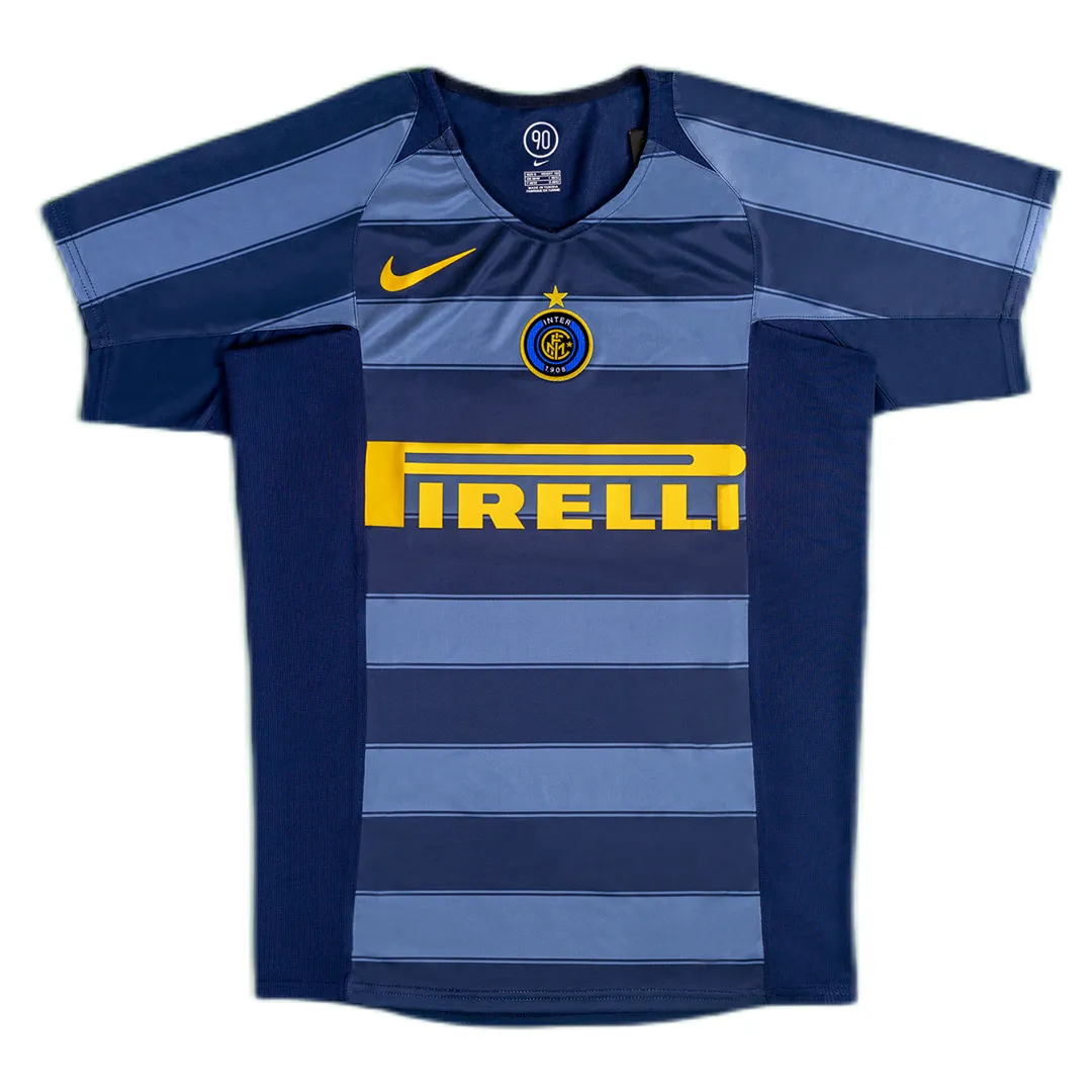 Inter Milan 2004-05 Away Shirt in navy, grey