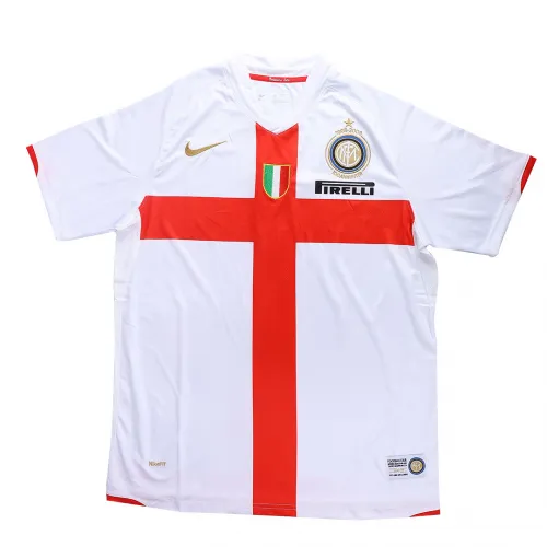 Inter Milan 2007-08 Centenary Away Shirt in white, red