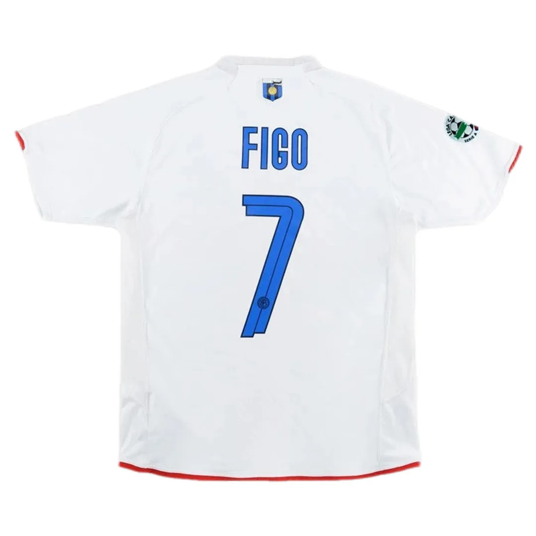 Inter Milan 2007-08 Centenary Away Shirt – Figo 7 in white, red