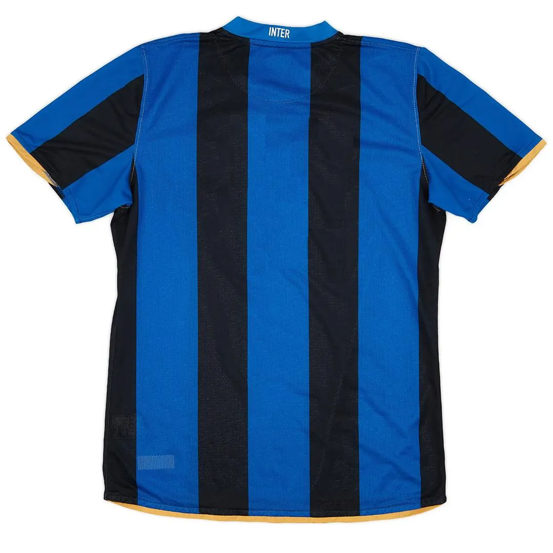Inter Milan 2008-09 Home Shirt in blue, black, gold view 2