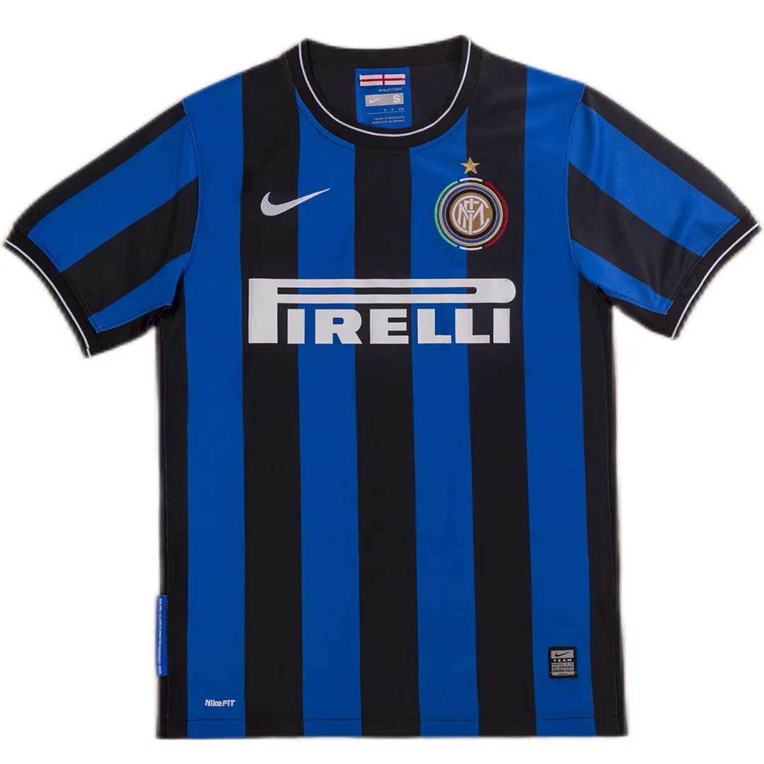 Inter Milan 2009-10 Home Shirt in blue, black