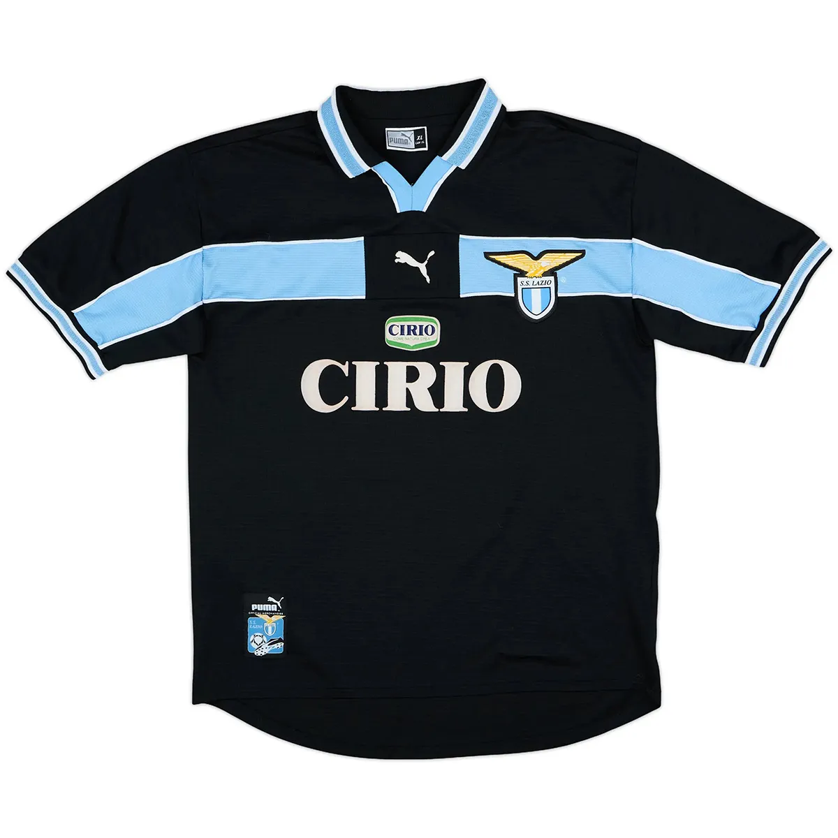 Lazio 1998-2000 Away Shirt in black, sky blue