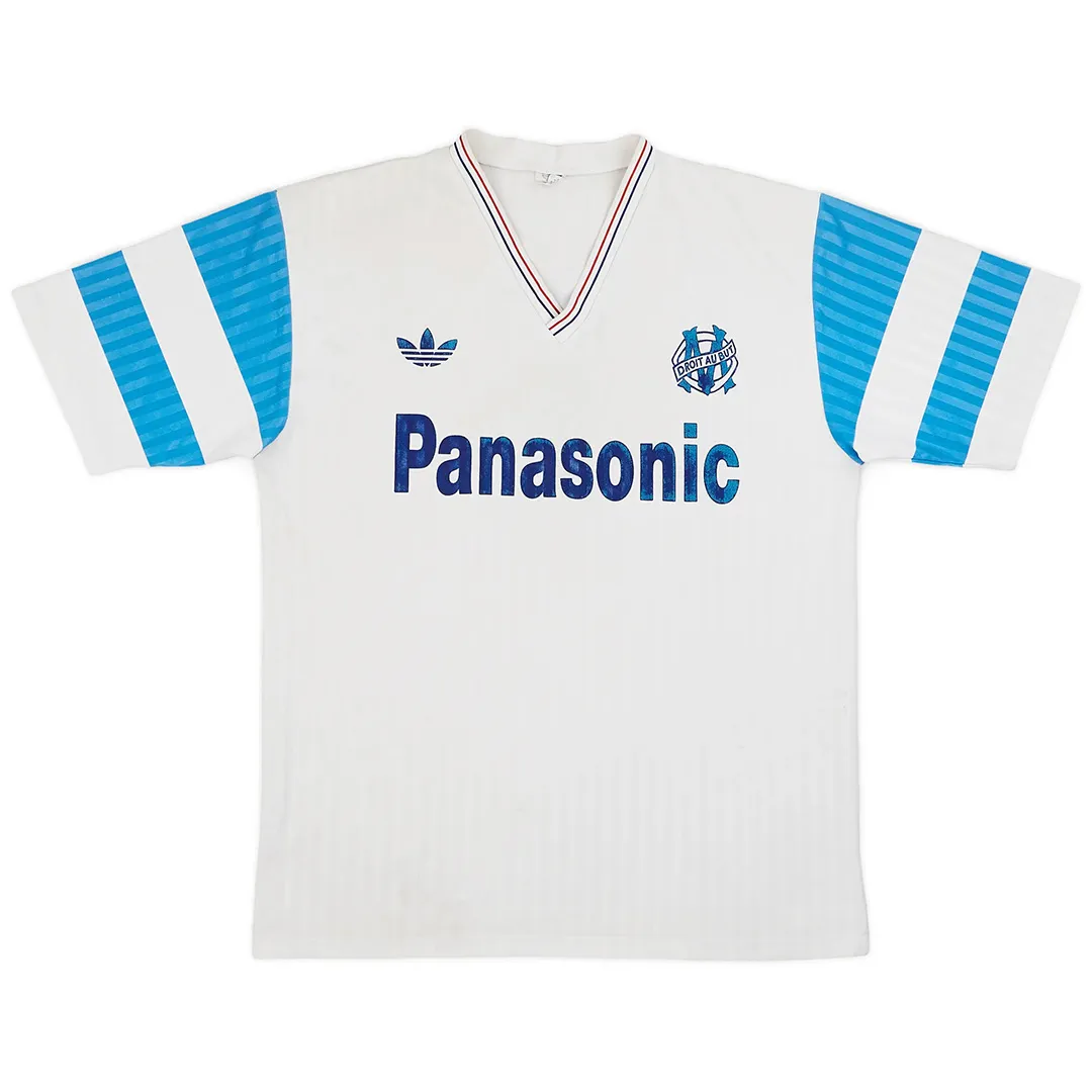 Marseille 1990 Home Shirt in white, sky blue