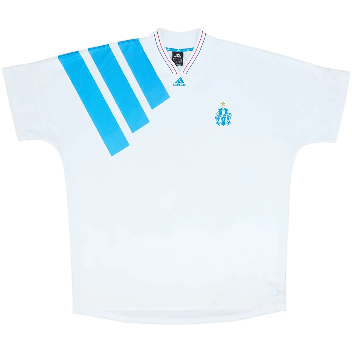Marseille 1992-93 Home Shirt in white, sky blue