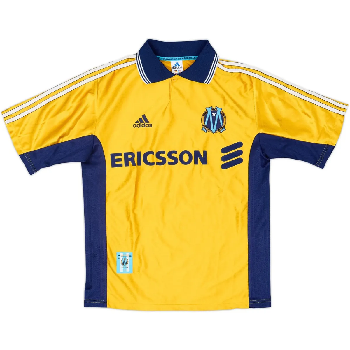 Marseille 1998-99 Third Shirt in yellow, navy
