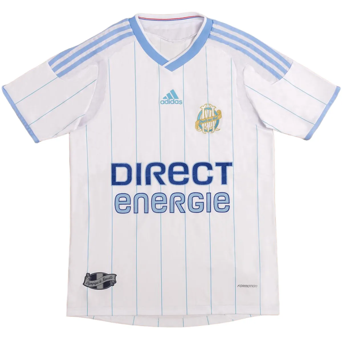 Marseille 2009-10 Home Shirt in white, sky blue
