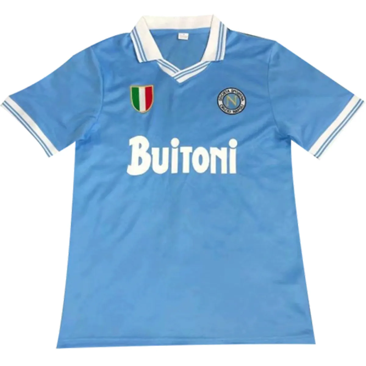 Napoli 1986-87 Home Shirt in sky blue, white
