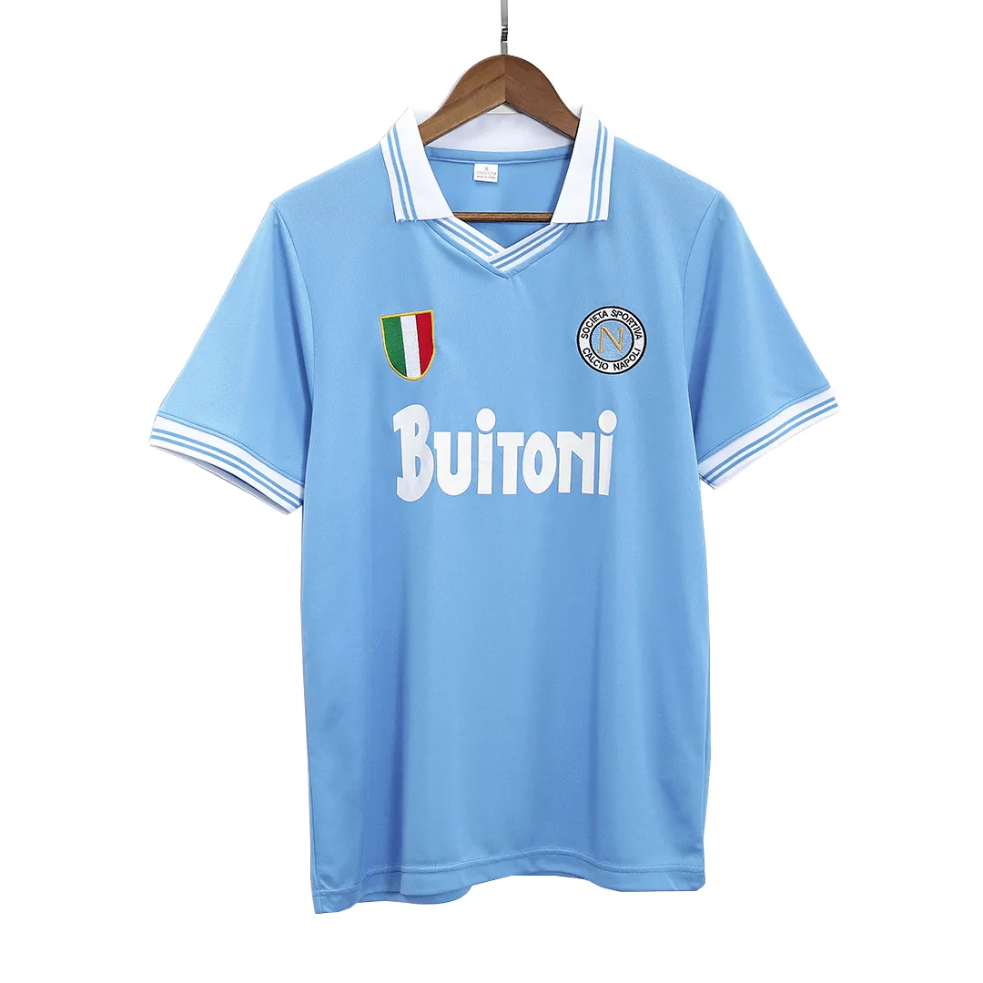 Napoli 1986-87 Home Shirt in sky blue, white view 3
