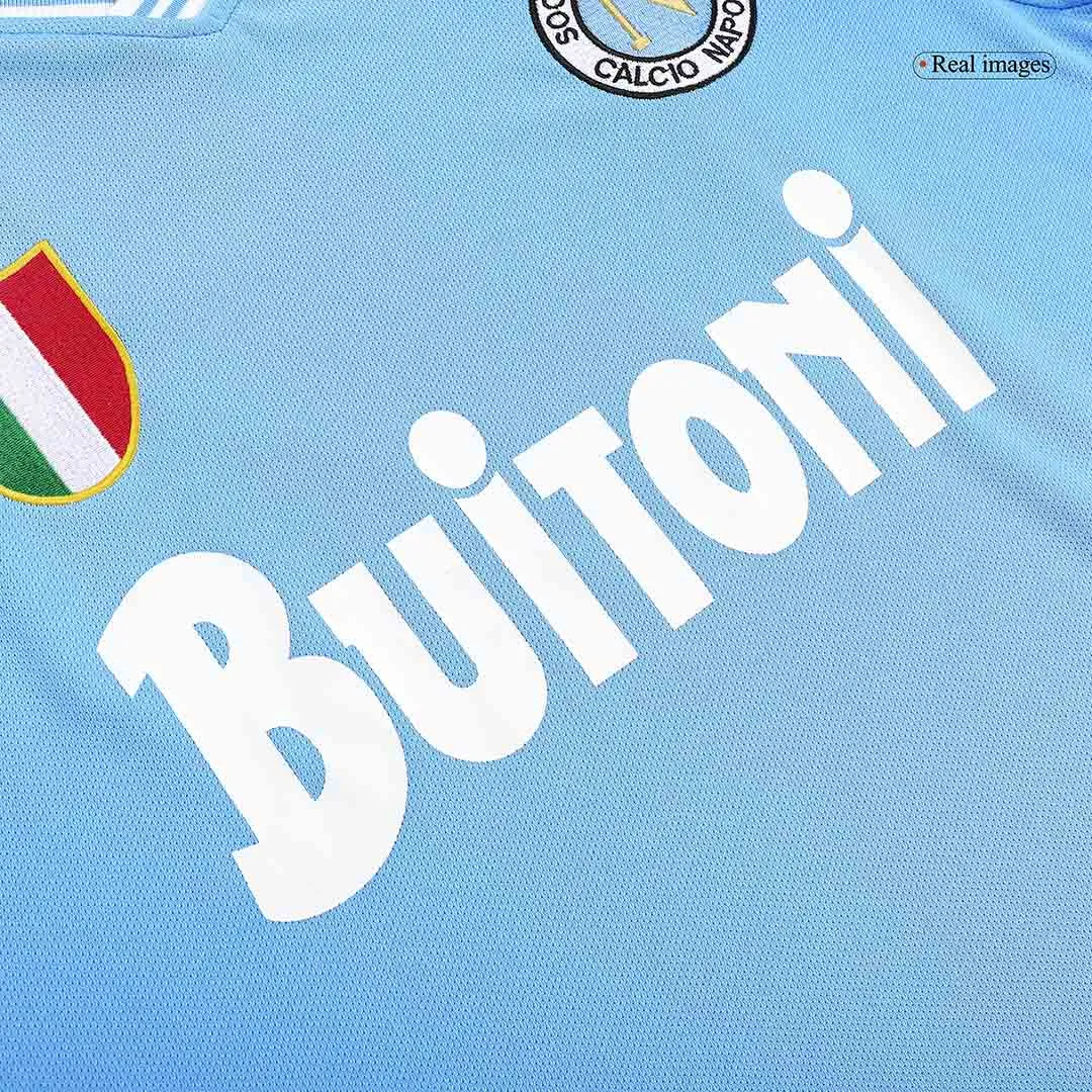Napoli 1986-87 Home Shirt in sky blue, white view 5