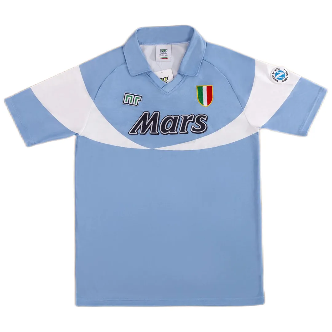 Napoli 1990-91 Home Shirt in sky blue, white