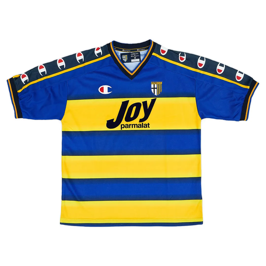 Parma 2001-02 Home Shirt in yellow, blue