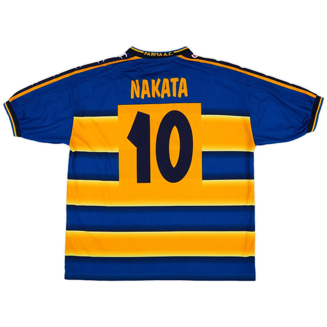 Parma 2001-02 Home Shirt – Nakata 10 in yellow, blue
