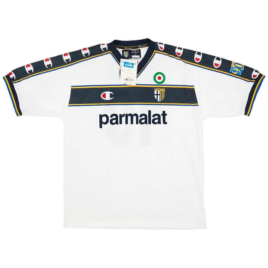 Parma 2002-03 Away Shirt in white, navy, yellow